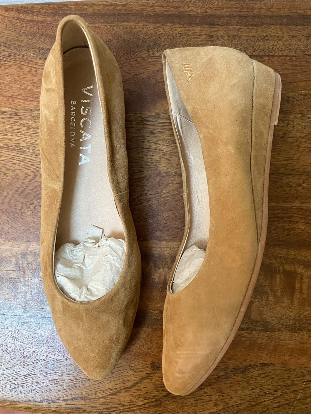 Viscata Barcelona Women's Tan Suede Wedge Shoes